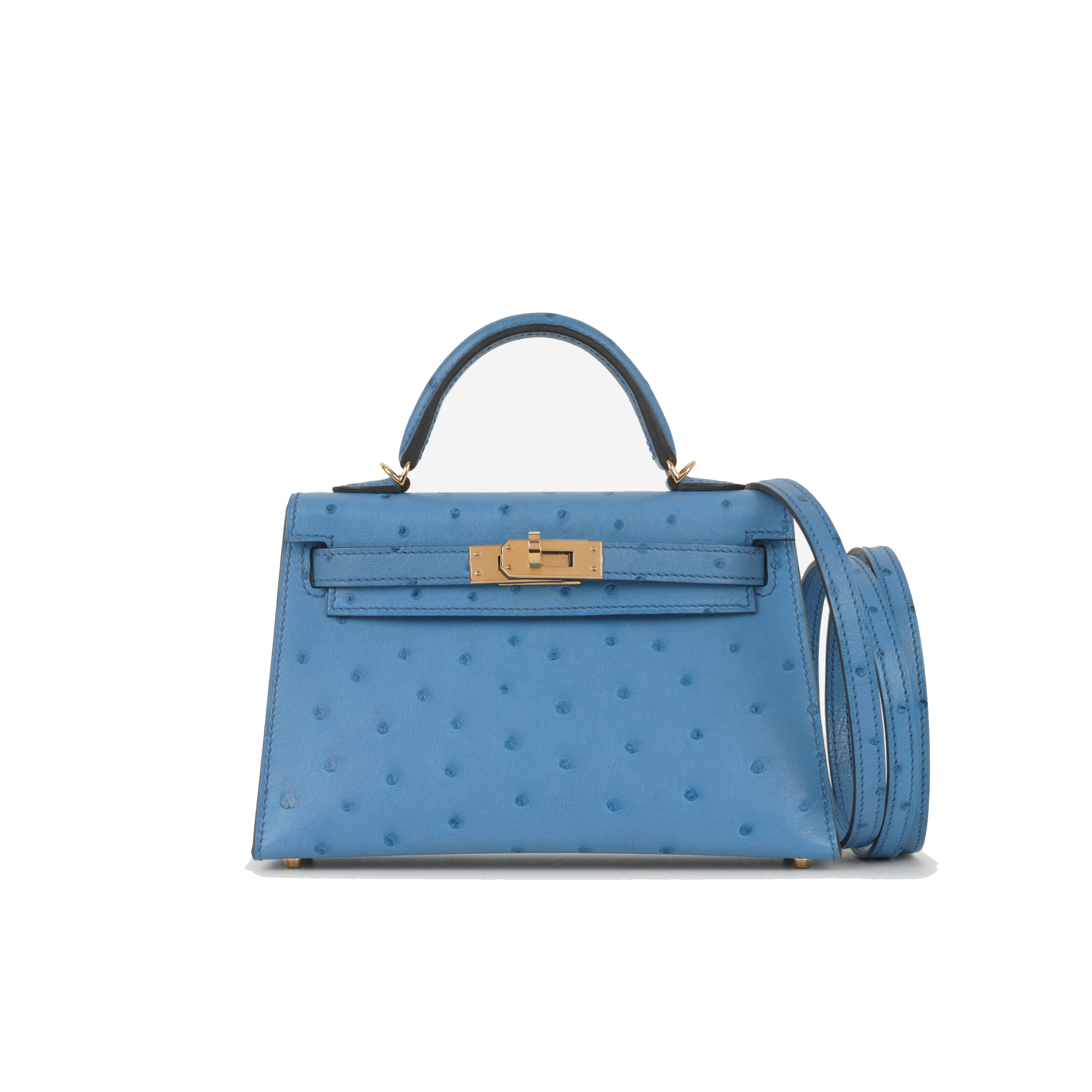 Hermes Hanada Ostrich PHW Hanada Mini Kelly W stamp view 2