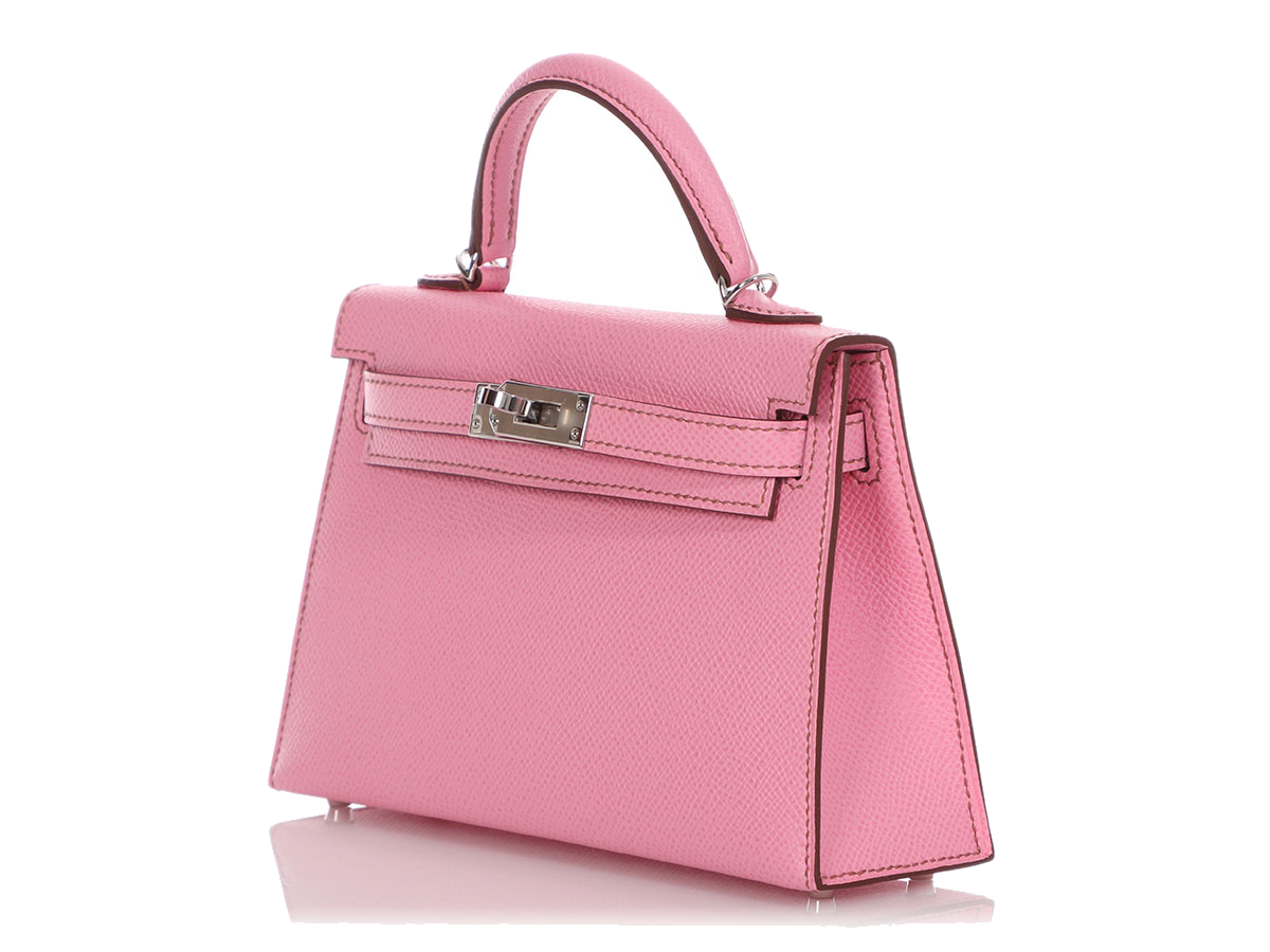 Hermes 5P Bubblegum Pink Mini Kelly PHW W stamp view 4