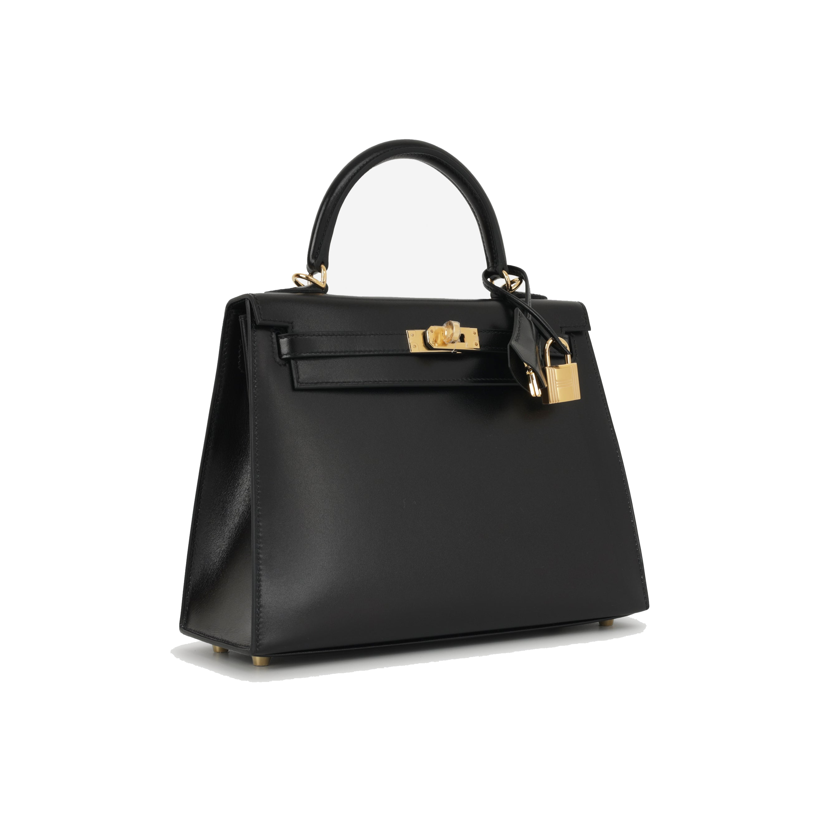 Hermes Kelly 25 Sellier Black Noir Box Calf Leather Gold Hardware 2024 W stamp view 5