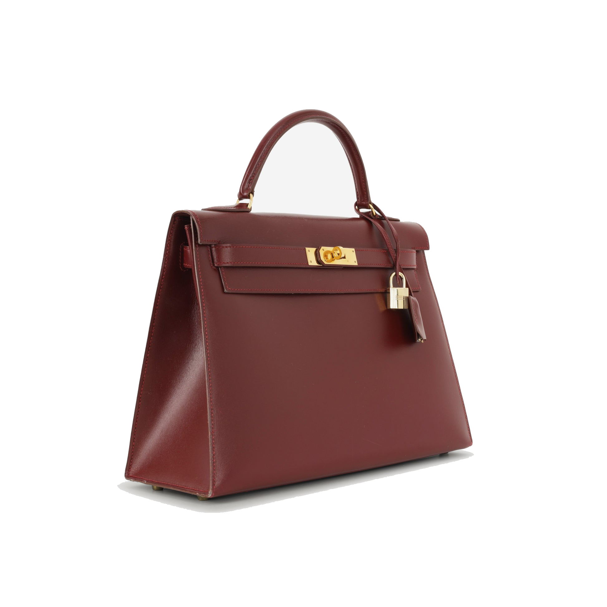 Hermes Kelly 28 Rouge H55 Box Calf leather Gold hardware Circle R view 3