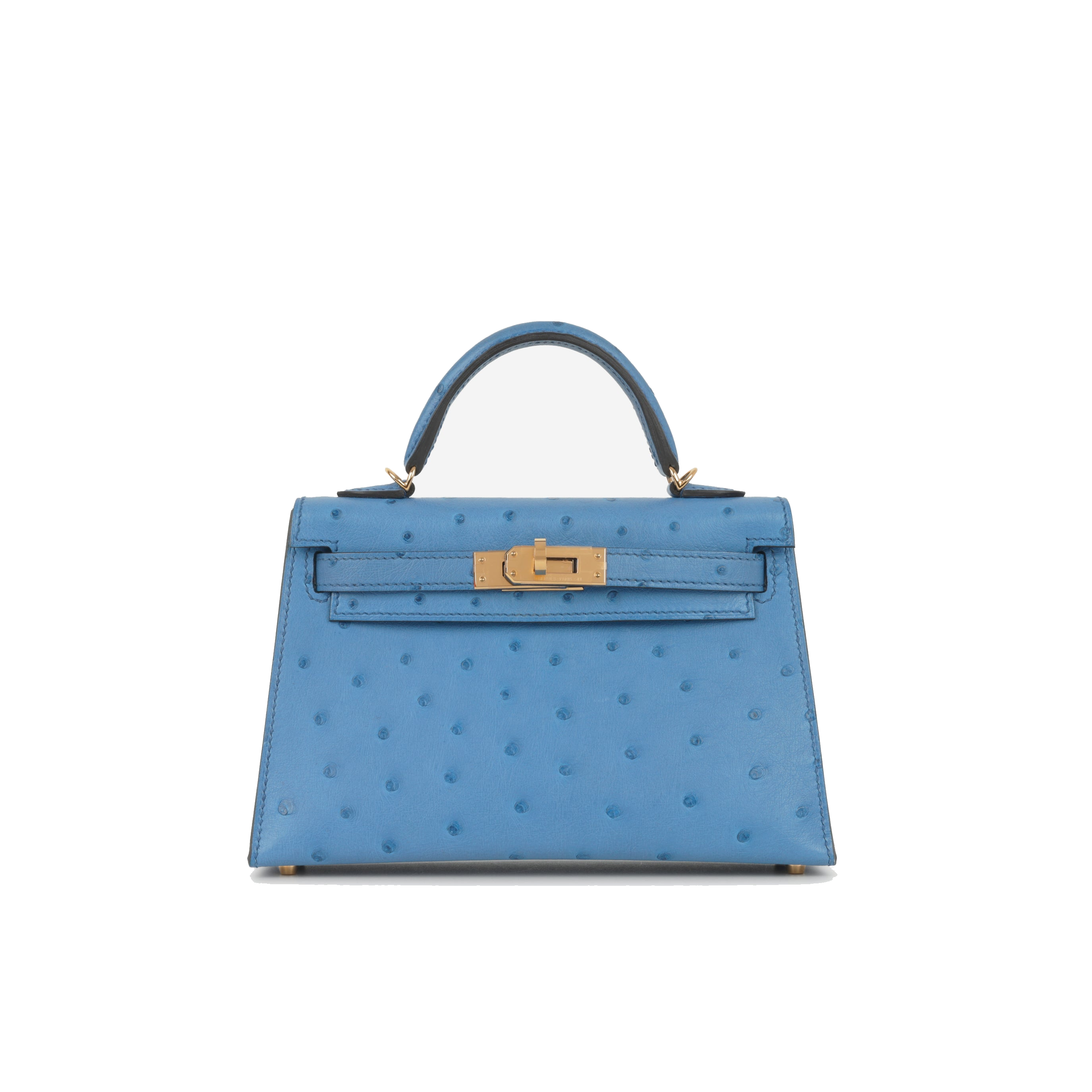 Hermes Hanada Ostrich PHW Hanada Mini Kelly W stamp
