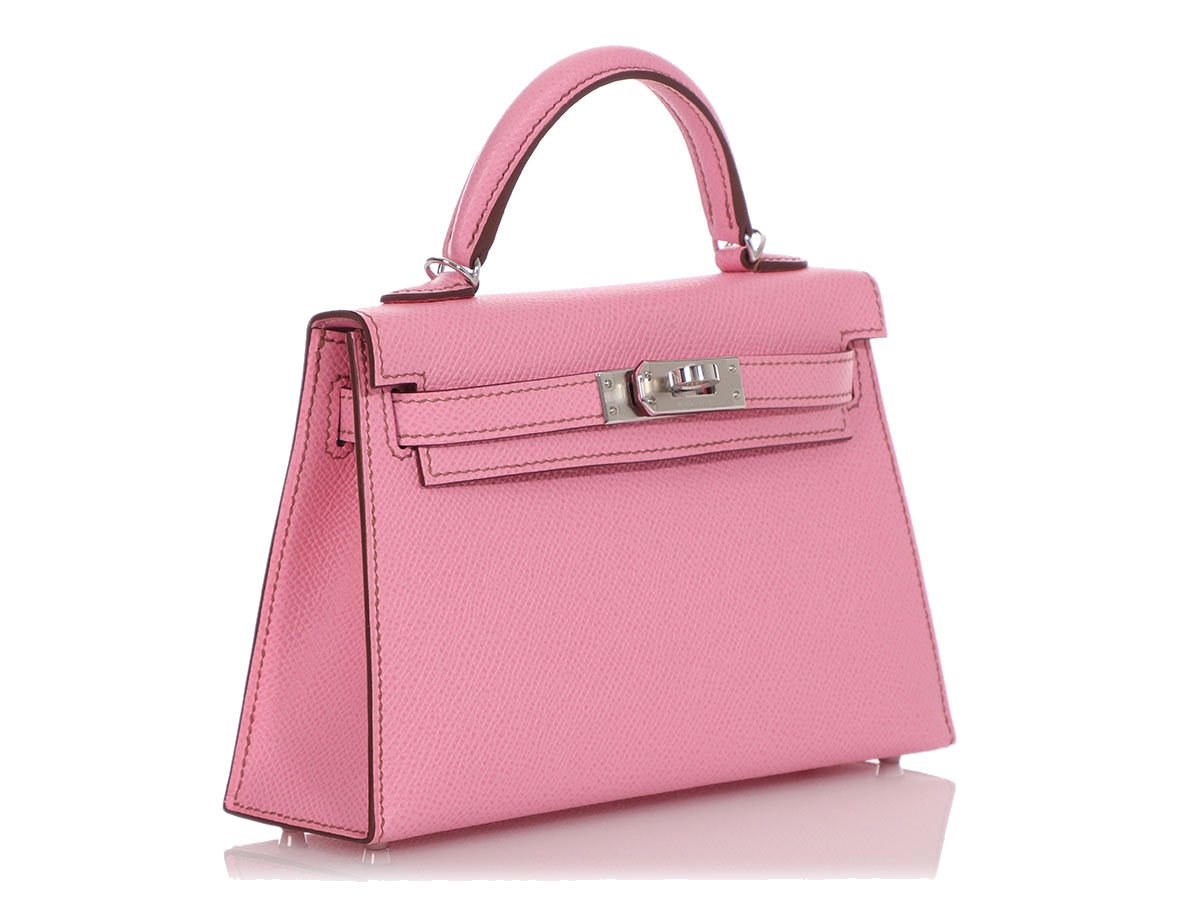 Hermes 5P Bubblegum Pink Mini Kelly PHW W stamp view 6