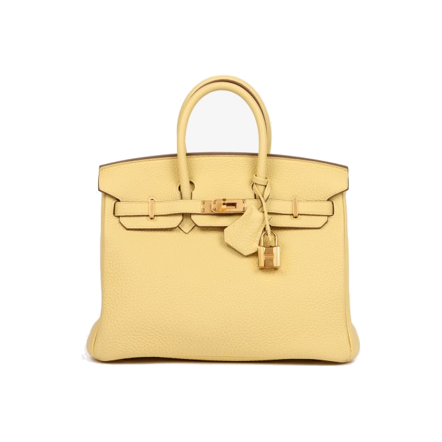 Hermes Birkin 25 Jaune Poussin Togo leather Retourne B stamp