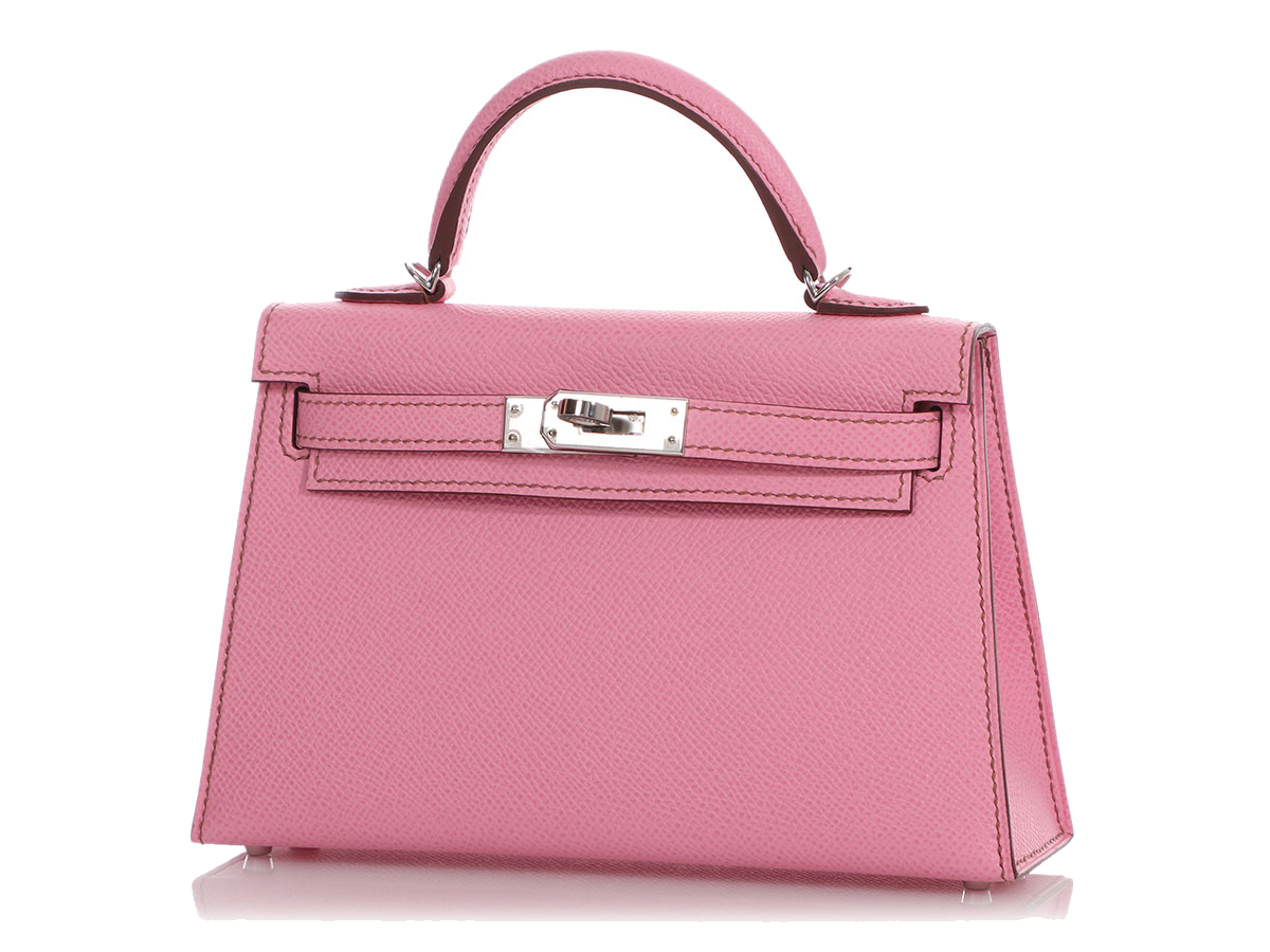 Hermes 5P Bubblegum Pink Mini Kelly PHW W stamp view 3