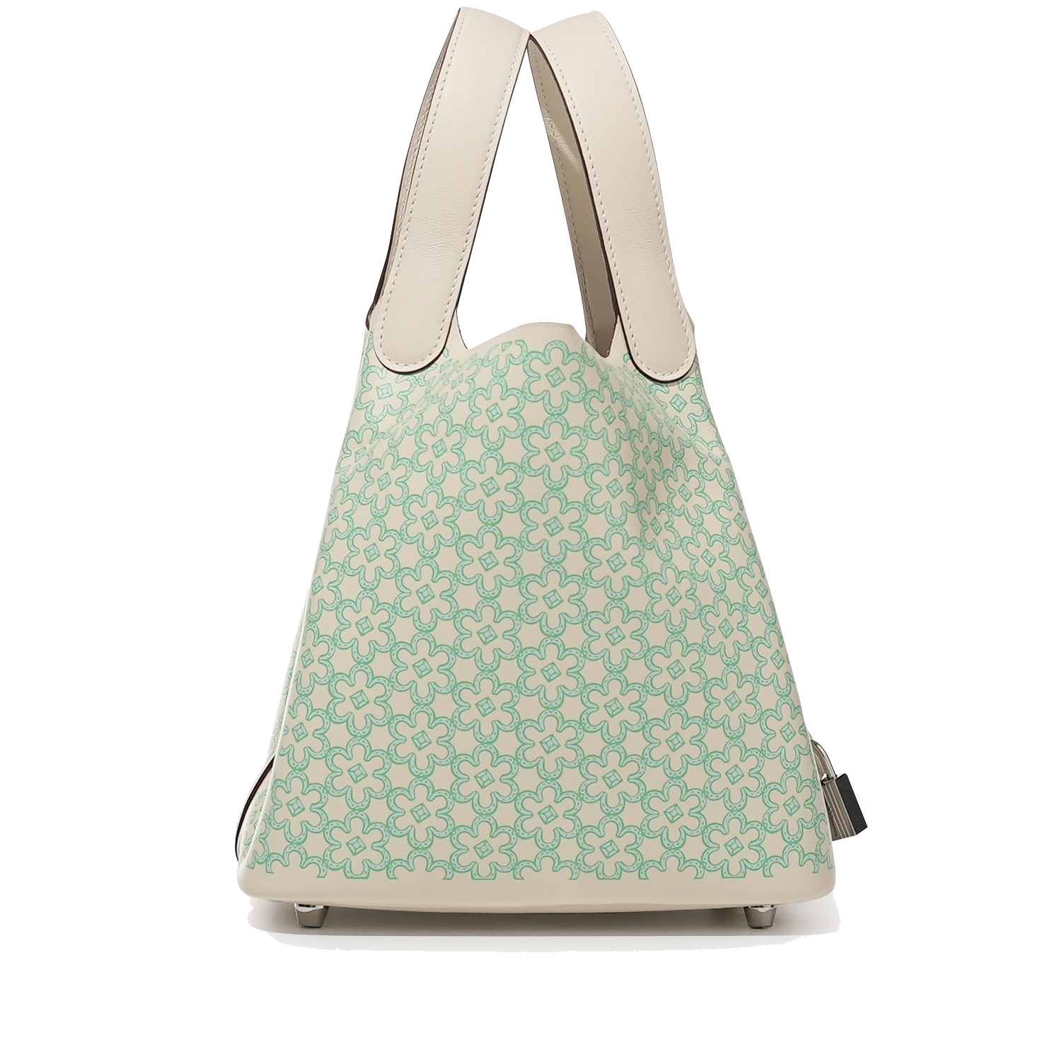Hermes Limited Edition Picotin 18 Lucky Daisy Vert against Nata view 2