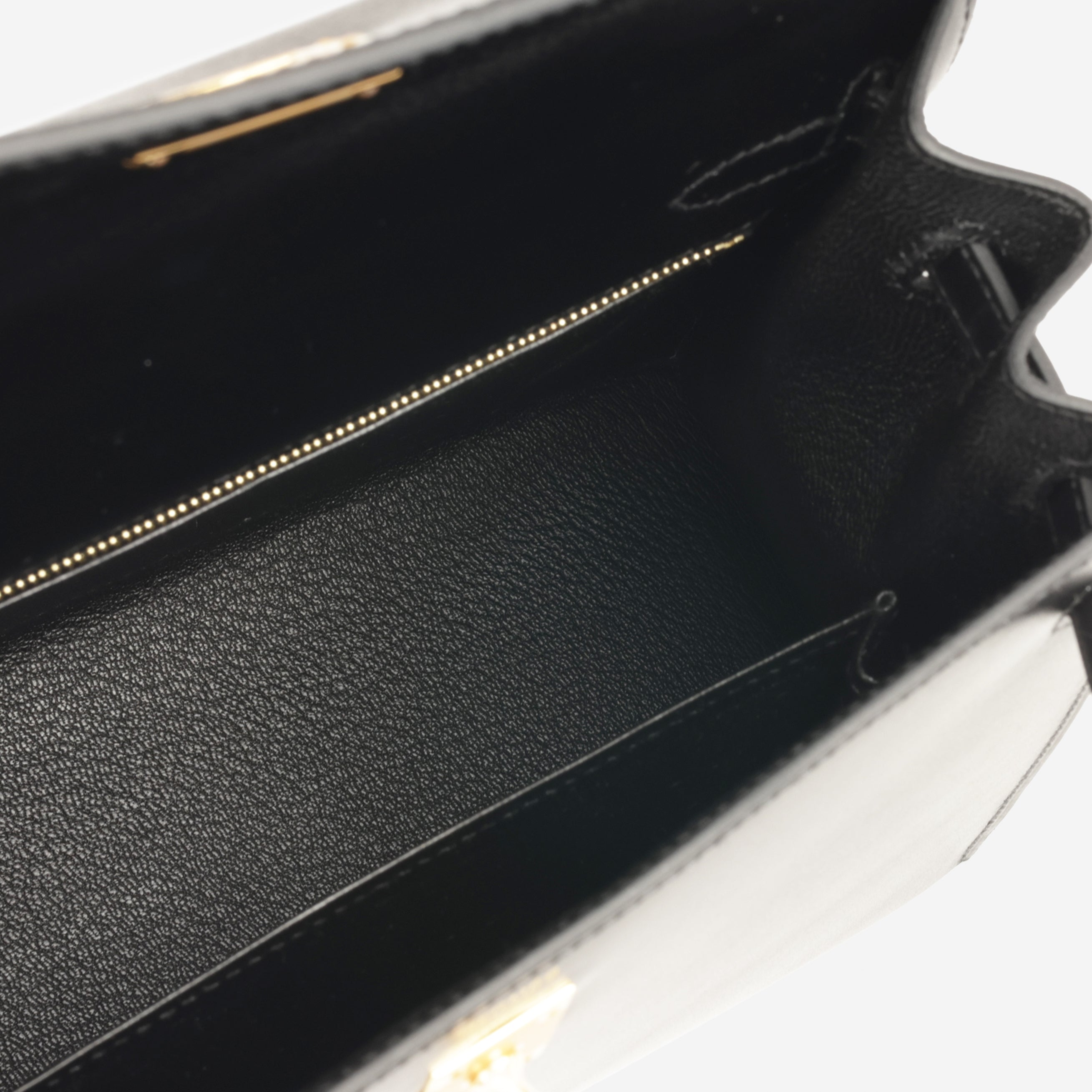 Hermes Kelly 25 Sellier Black Noir Box Calf Leather Gold Hardware 2024 W stamp view 4