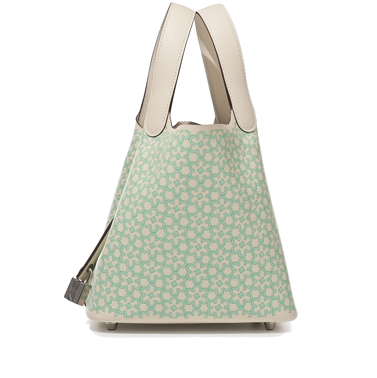 Hermes Limited Edition Picotin 18 Lucky Daisy Vert against Nata view 3