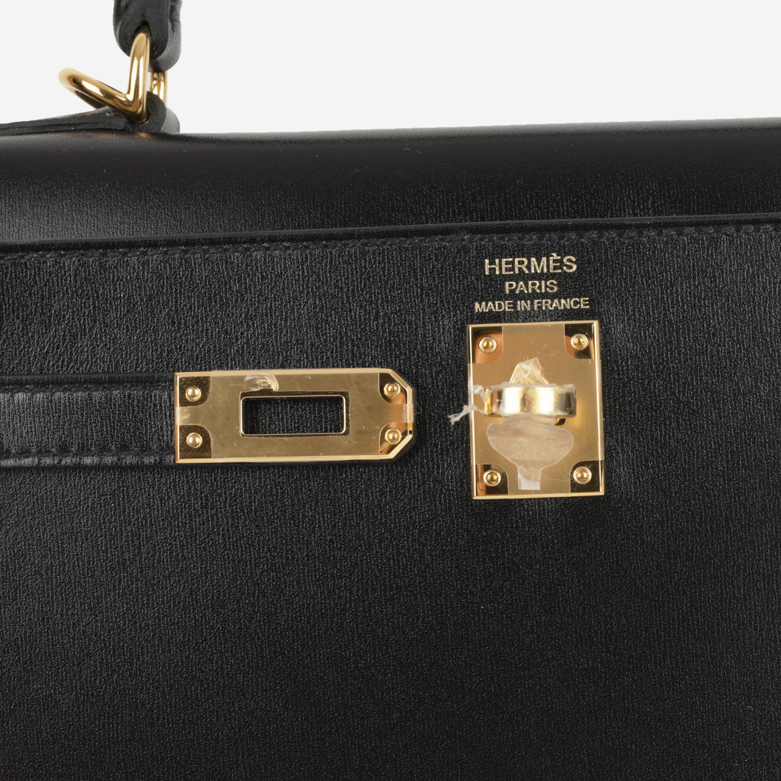 Hermes Kelly 25 Sellier Black Noir Box Calf Leather Gold Hardware 2024 W stamp view 2