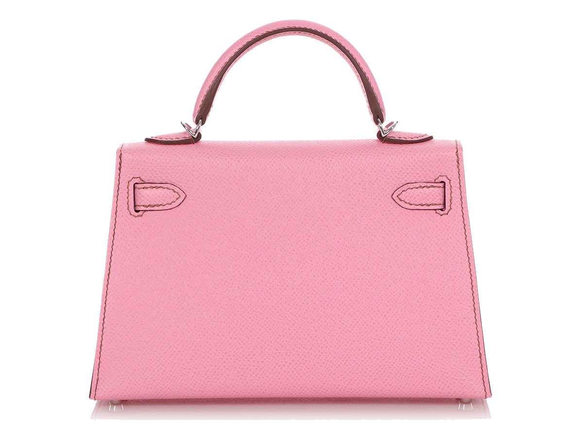 Hermes 5P Bubblegum Pink Mini Kelly PHW W stamp view 5