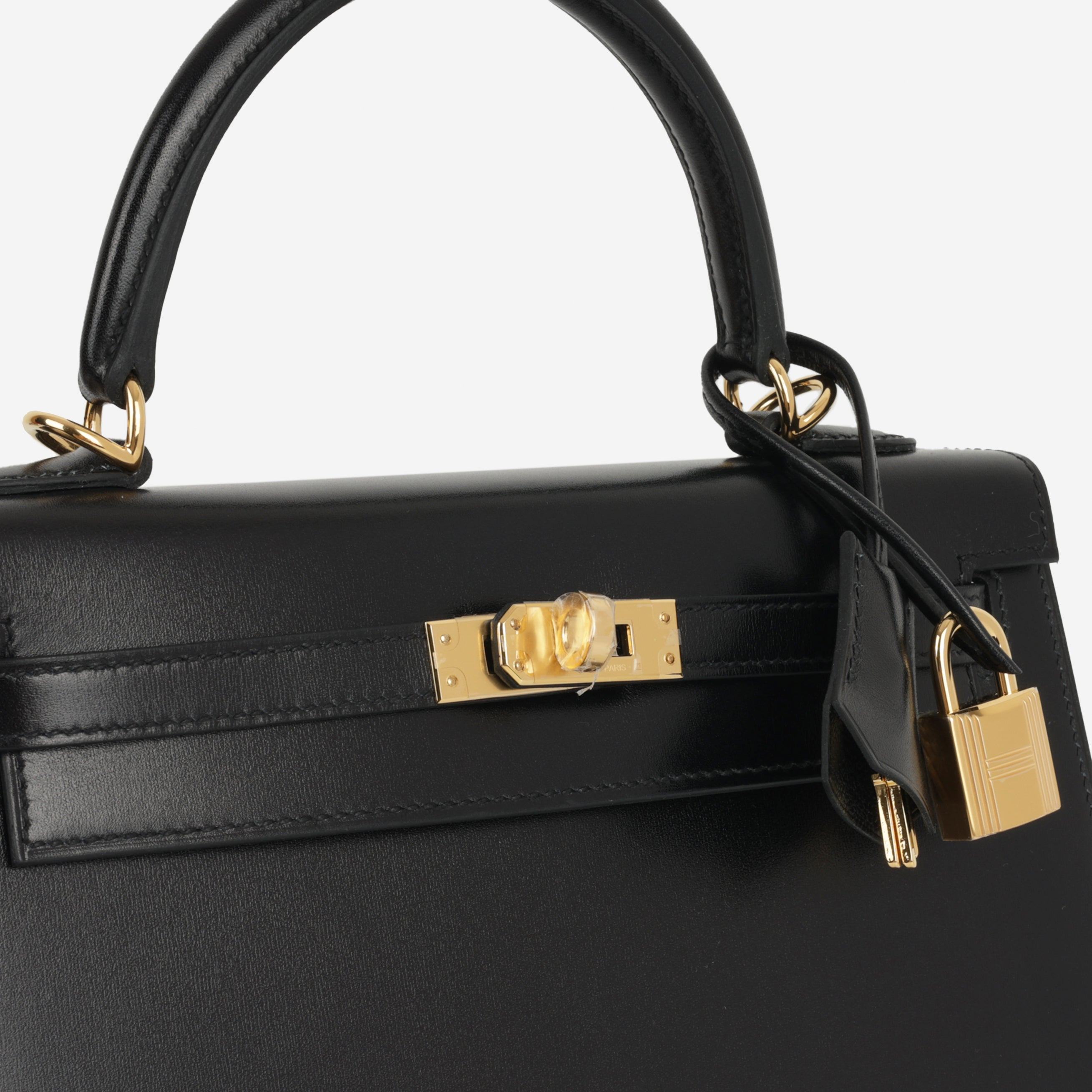 Hermes Kelly 25 Sellier Black Noir Box Calf Leather Gold Hardware 2024 W stamp view 6