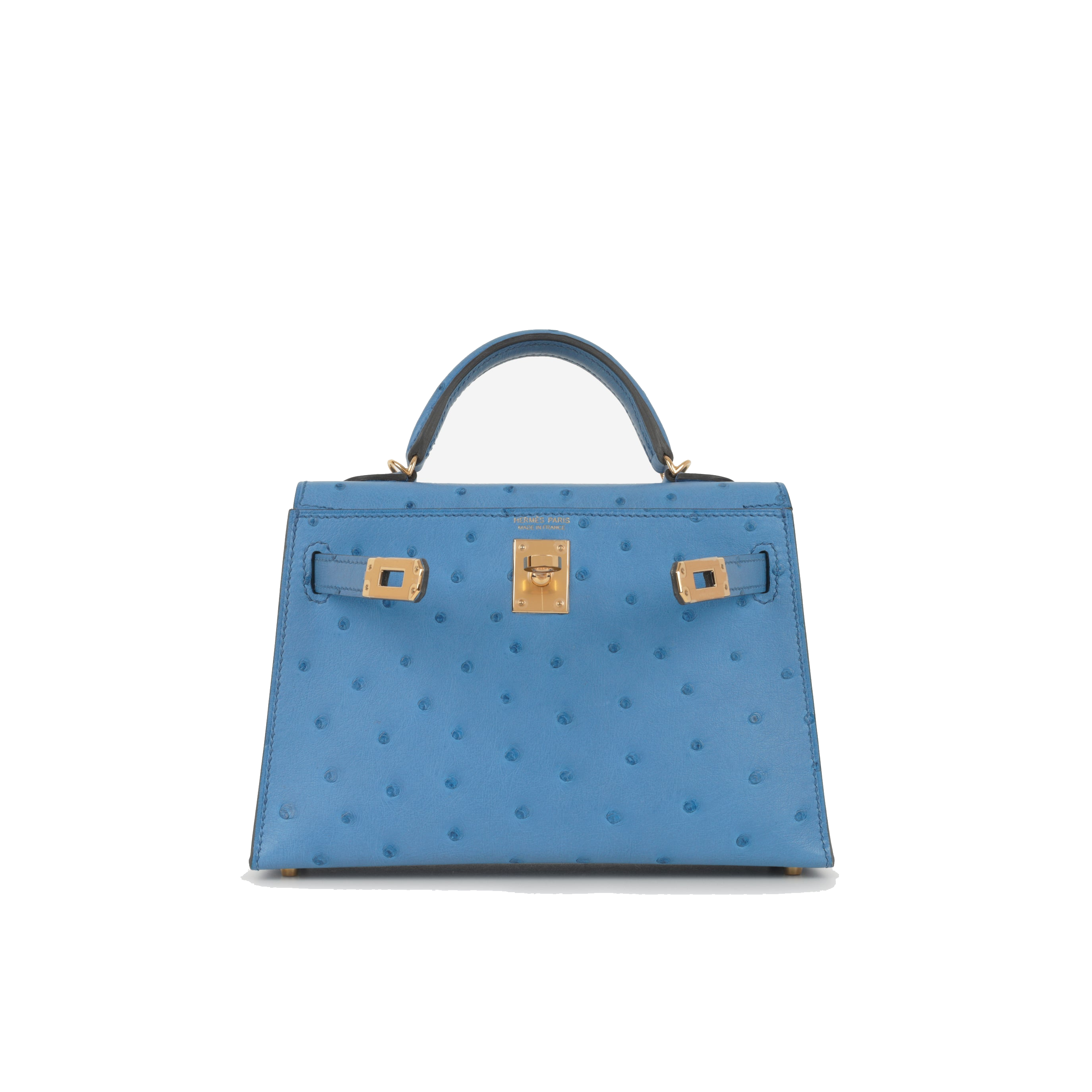 Hermes Hanada Ostrich PHW Hanada Mini Kelly W stamp view 7