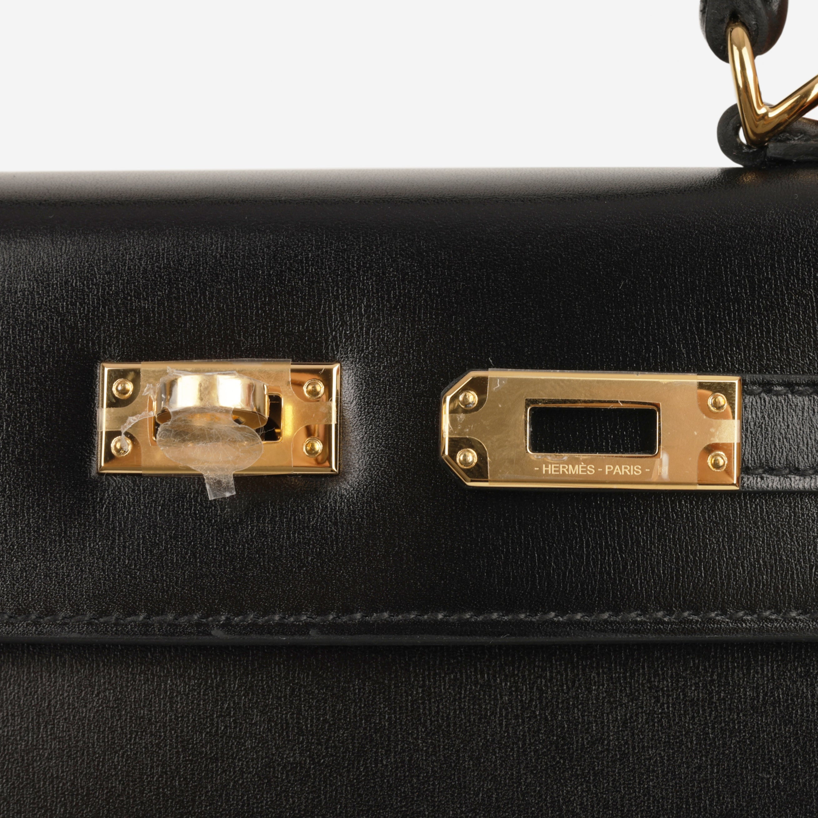 Hermes Kelly 25 Sellier Black Noir Box Calf Leather Gold Hardware 2024 W stamp view 3