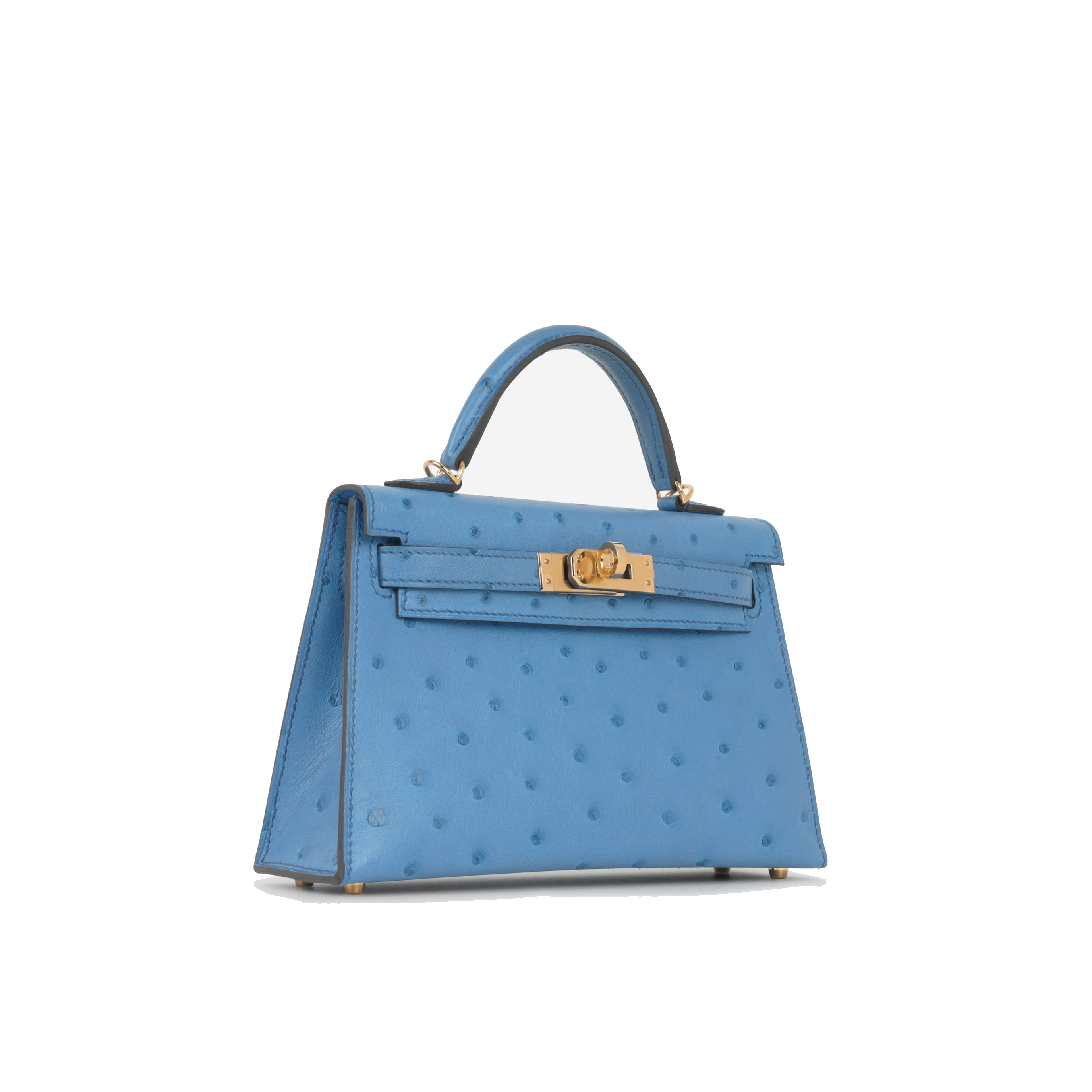 Hermes Hanada Ostrich PHW Hanada Mini Kelly W stamp view 3